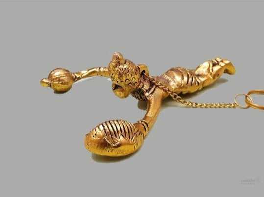 Hanuman ji/ bajrangbali car/key hanging - 15cm (metal,gold) handmade