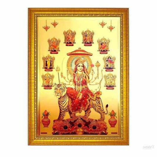 Hindu Lord Goddess God Religious Framed Painting for Wall and Pooja/Hindu Bhagwan Devi Devta Photo Frame/God Poster for Puja