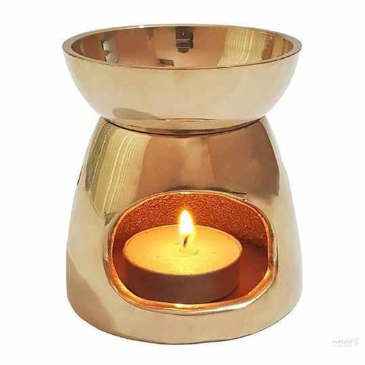 India Oil Burner, Oil Diffuser, Made by Solid Brass, Coming with 1 Tea Light Candle.