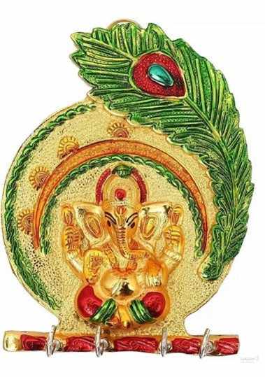 Key holder Ganesh with Mor pankhi design for Home, office, gifting purpose