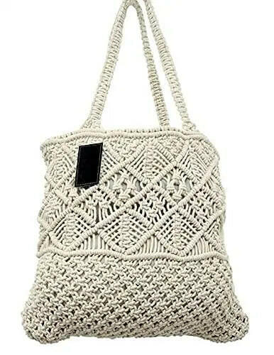 Fashtales handicrafts Latest Boho Stylish Macrame Women Handmade Fancy Sling Beach Tote Bags Trendy Shoulder Purse For Ladies Girls College Office Shopping Travel Birthday Gifts For Sister Mother,Brown