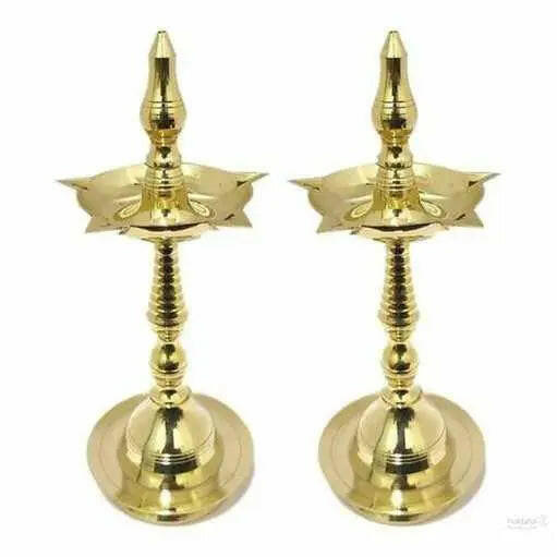 Long Diyas Oil lamps pair of heavy brass 6/8/10/13/15 inch