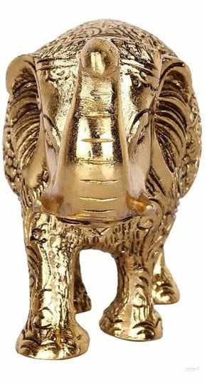 Metal Elephant Statue (Metal and Multicolour)- Decorative Showpiece- 4 inch