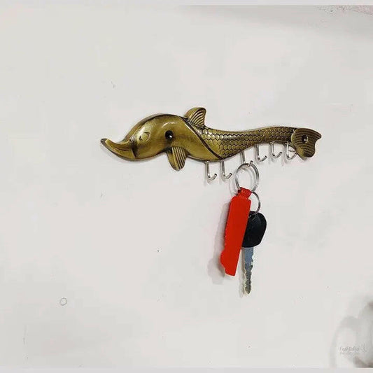 Fashtales handicrafts Metal Fish Key Holder Decorative for Wall and Gift for Have House Warming Anniversaries, Birthday, Wedding Gifts, Return Gifts, Corporation Gifts& Indian Festivals.