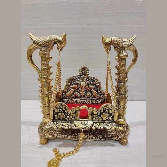Metal Krishna Jhula Laddu Gopal Jhula for Home and Office (16.5 x 9 x 16.5 cm)