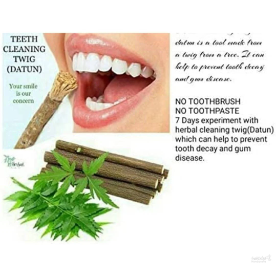 Natural Organic Neem Datun, manual Toothbrush Nim Tree Twigs Chew Sticks for Brushing Teeth Removes Bad Breath, Relieve Tooth Ache