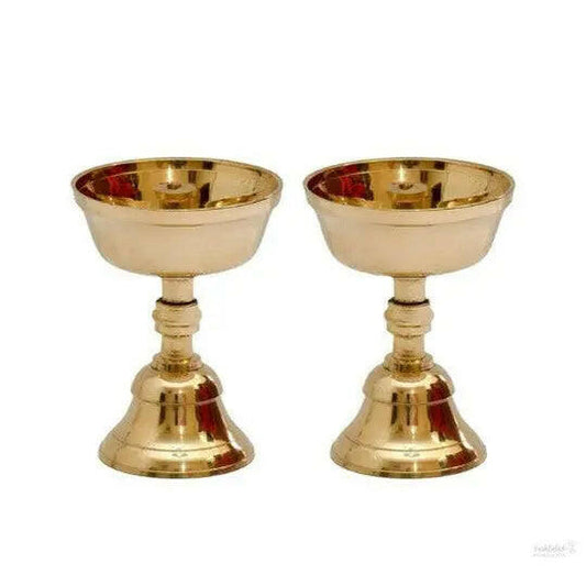 Pure brass akhand jyothi | pyali stand | nanda table diya, big, brass