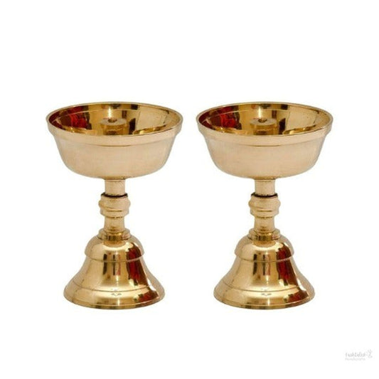 Pure brass akhand jyothi | pyali stand | nanda table diya, big, brass