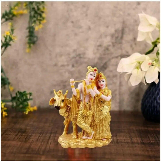 Radha Krishna golden Murti Fashtales Handicrafts