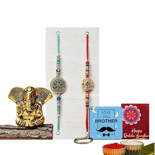 Fashtales Handicrafts Rakhi for Brother | Pack of 6 | Rakhi for Brother With Gift Combo Set | Rakhi Gift Hamper | Rakhi Gift For Brother (KK-1)