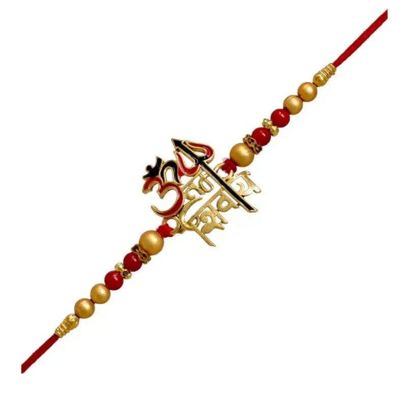 Fashtales Handicrafts Rakhi for Brother with Gift - Premium Rakhi for Bhaiya Men with Adiyogi Idol Statue and Card - Bracelet Rakhi for Brother