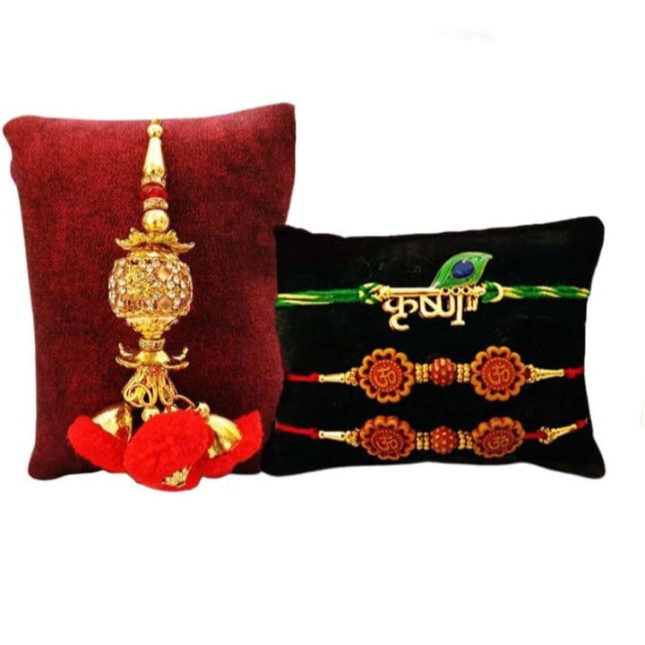 Fashtales Handicrafts Good Luck Rakhi for Brother and Bhabhi, Rakshabandhan Gifts Combo Rakhi for Rakshabandhan Gifts for Bhaiya Bhabhi - Tortoise Vastu Gift, Fengshui Showpiece (M1- Family Combo)