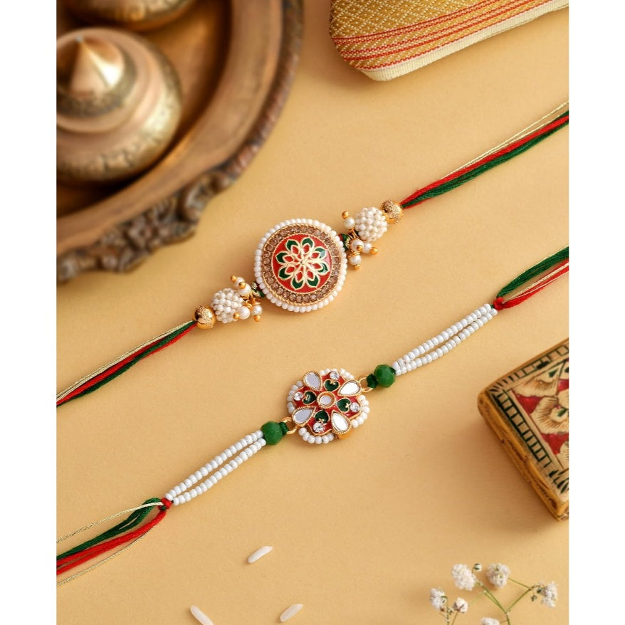 Fashtales Handicrafts Rakhi For Bhaiya Rakhi For Brother Rakhi For Brother Set Of 2 Rakhi For Brother Pack Of 2 Rakhi Combo Set Of 2 Bhaiya Rakhi Rajputana Couture Rakhi Set Of 2