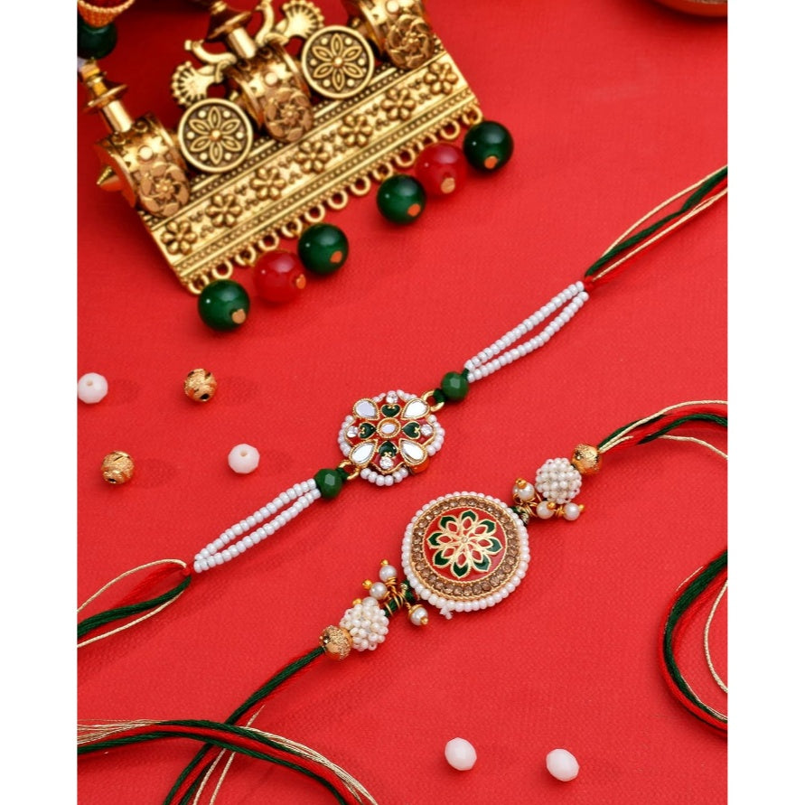 Fashtales Handicrafts Rakhi For Bhaiya Rakhi For Brother Rakhi For Brother Set Of 2 Rakhi For Brother Pack Of 2 Rakhi Combo Set Of 2 Bhaiya Rakhi Rajputana Couture Rakhi Set Of 2