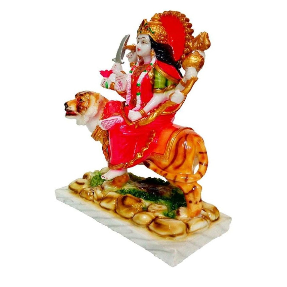 Fashtales Handicrafts Finishing Maa Durga Devi Idol Gift Item Made of Marble(Pack of 1)