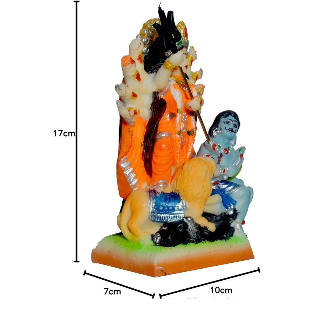 Fashtales Handicrafts Maa Durga Murti, Idol, Statue for Home puja and Durga puja in Medium Size Multicolour, UNBREAKABLE-17 cm, Polyvinyl Chloride