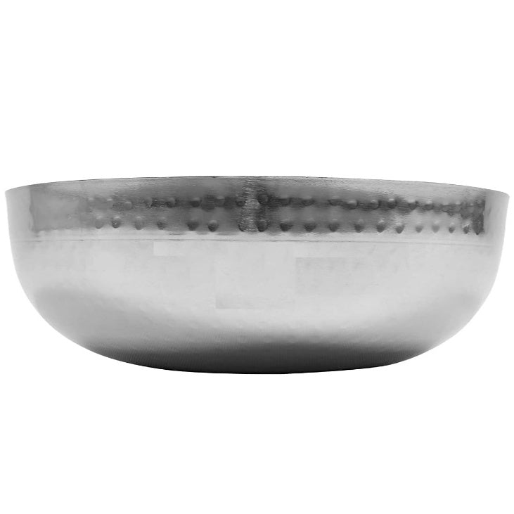 Fashtales Handicrafts Stainless Steel Hammered Tasla, without Handle Kadhai Cookware(2500 ML)