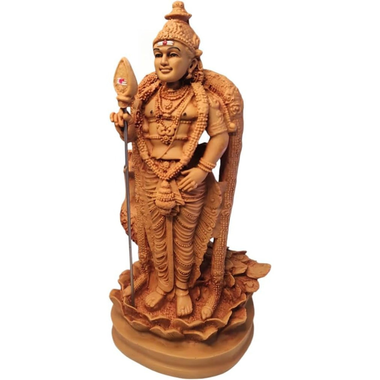 Fashtales handicrafts Kartikeya Statue God Idols for Pooja Room,Home Decorative Showpiece Handmade Marble. (9 INCH - Brown)