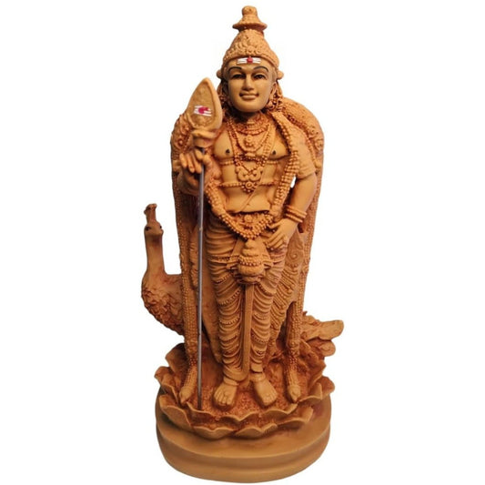 Fashtales handicrafts Kartikeya Statue God Idols for Pooja Room,Home Decorative Showpiece Handmade Marble. (9 INCH - Brown)