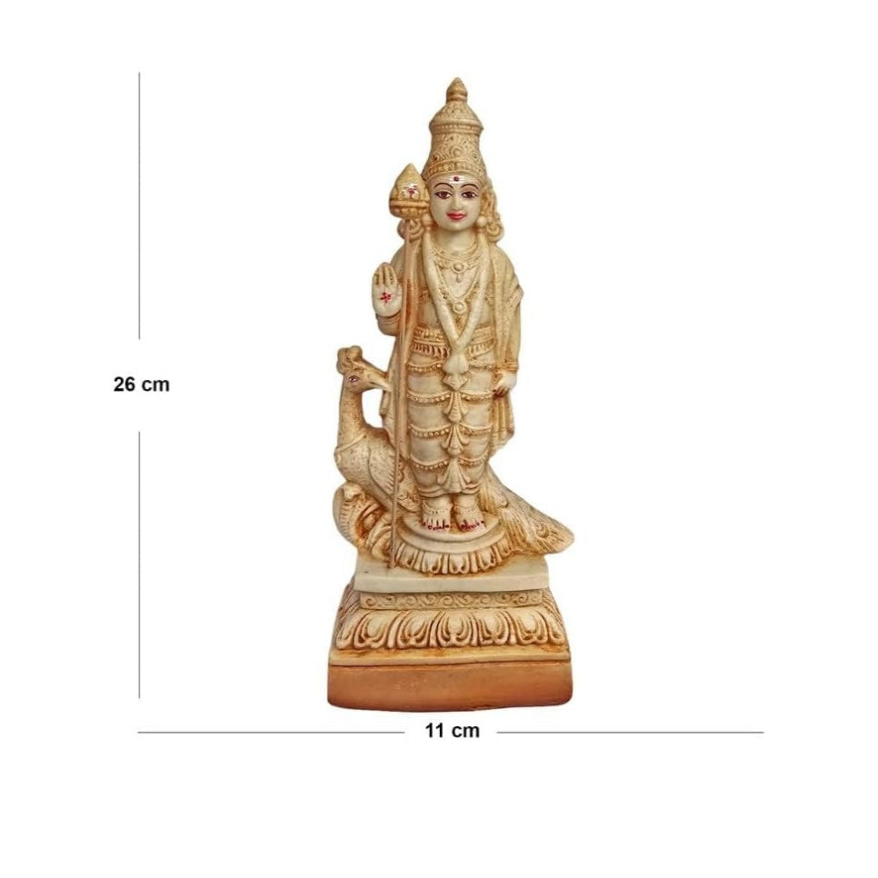 Fashtales handicrafts Poly Marble Murugan Showpiece Hindu God Idol Decorative Statue Figurine for Home Decor Craft Gifts