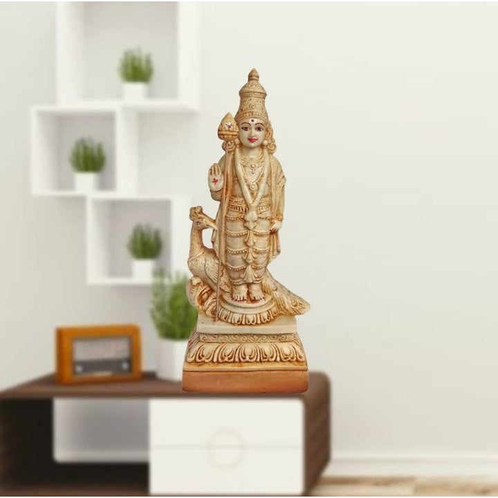 Fashtales handicrafts Poly Marble Murugan Showpiece Hindu God Idol Decorative Statue Figurine for Home Decor Craft Gifts