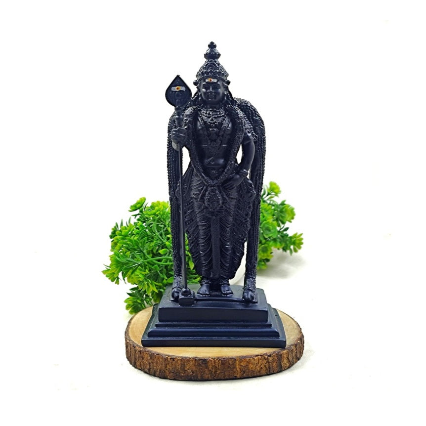 Fashtales handicrafts Karungali Murugan Idol 6 Inch Murugan Statue Made with Karungali Wood Powder and Resin