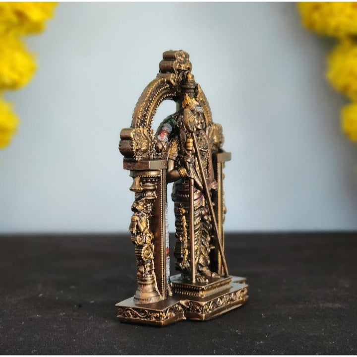 Fashtales handicrafts Lord Murugan Statue Kartikeya Statue 5 INCH Resin Bronze Finished for CAR Dashboard Ideas Son of Shiva Sculpture for Home and