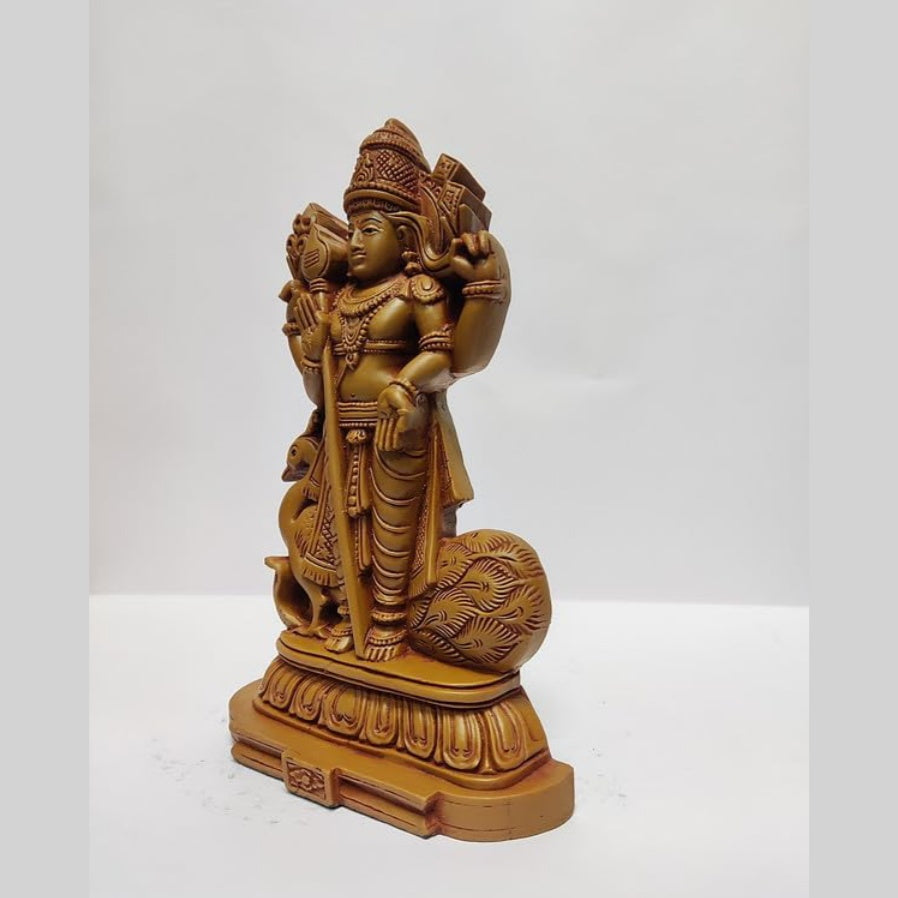 Fashtales handicrafts Wooden Finish Lord Murugan Kartikeya