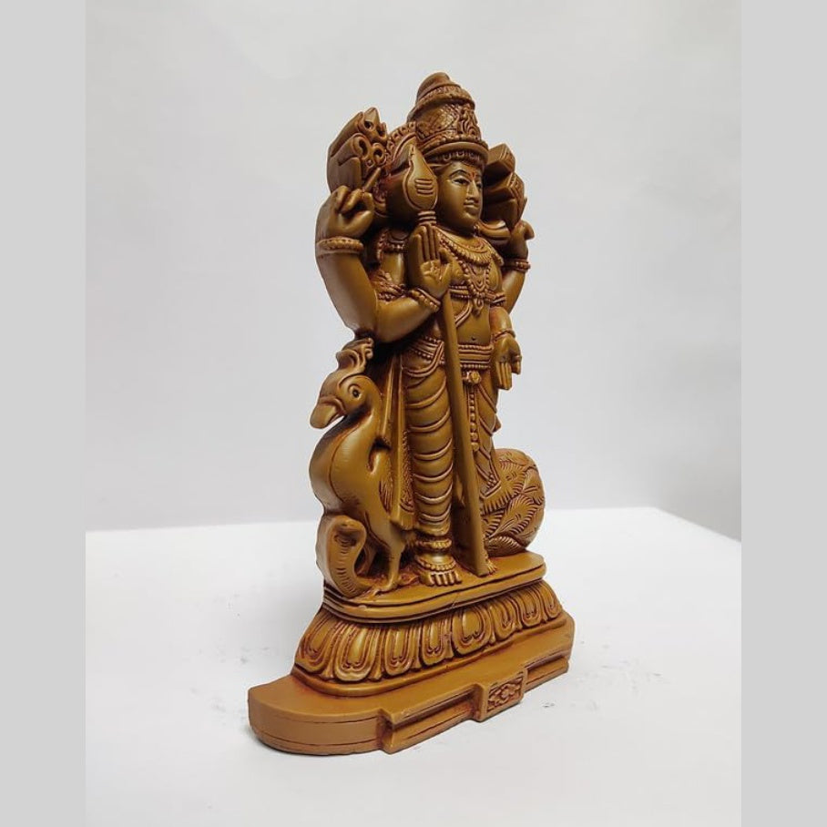 Fashtales handicrafts Wooden Finish Lord Murugan Kartikeya