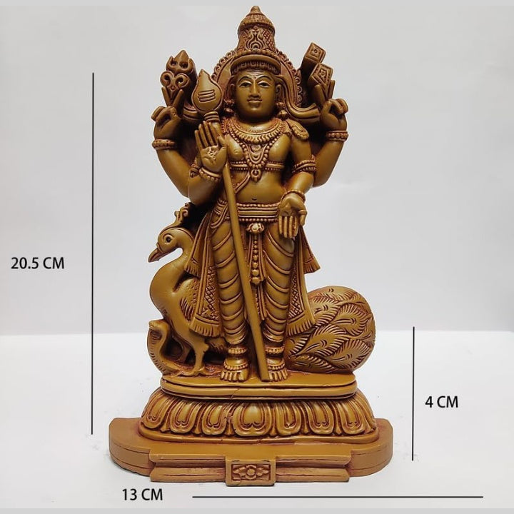 Fashtales handicrafts Wooden Finish Lord Murugan Kartikeya