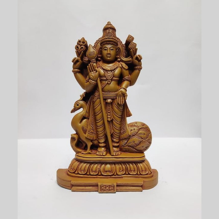 Fashtales handicrafts Wooden Finish Lord Murugan Kartikeya