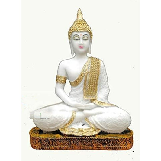 Fashtales handicrafts Handcrafted Polystone Buddha Idol Statue - White