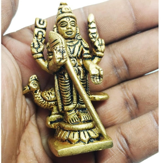 Fashtales handicrafts Murugar Statue | Kartikeya Idol | Subrahmanya Swami | murugan mayil vaganam | Small Size Brass Gold