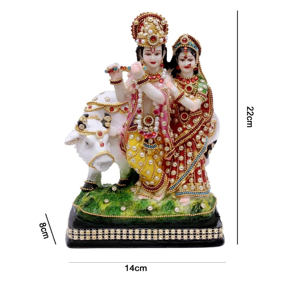 Fashtales handicrafts Radha Krishna Cow Idol