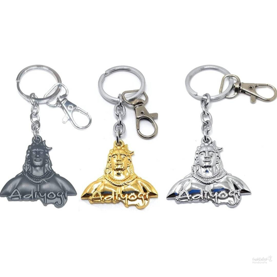 Set Of 3 Spiritual Religious Lord Shiva Mahakaal Mahadev Keyring Keychain for Bike Car House Office Home Keys Men Women Girls Boys Friends P