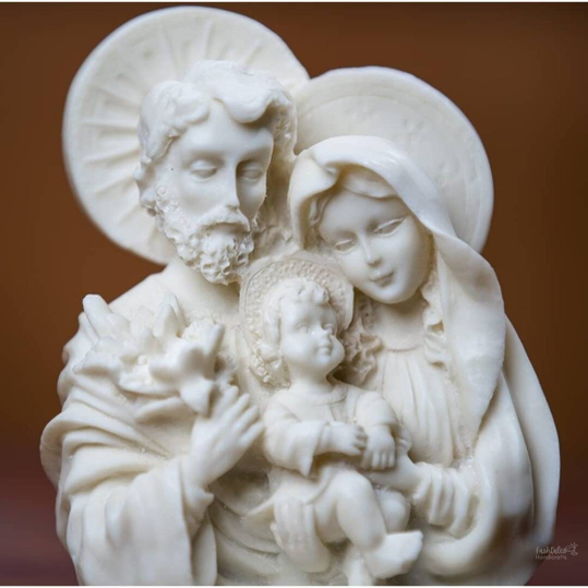 The Holy Family Bust Spiritual Statue for Home and Garden Decor | Gift for Mother, Him and Her, Housewarming Gift ,Resin ,White