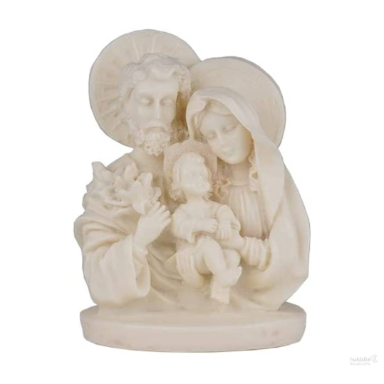 The Holy Family Bust Spiritual Statue for Home and Garden Decor | Gift for Mother, Him and Her, Housewarming Gift ,Resin ,White