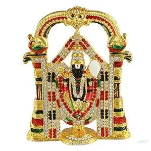 Fashtales Handicrafts Tirupati Balaji Idol Lord Venkateswara Idol (B-120) Color Metal Statue for Home Décor Car Dashboard Mandir Pooja Murti Temple Puja Office Table Showpiece