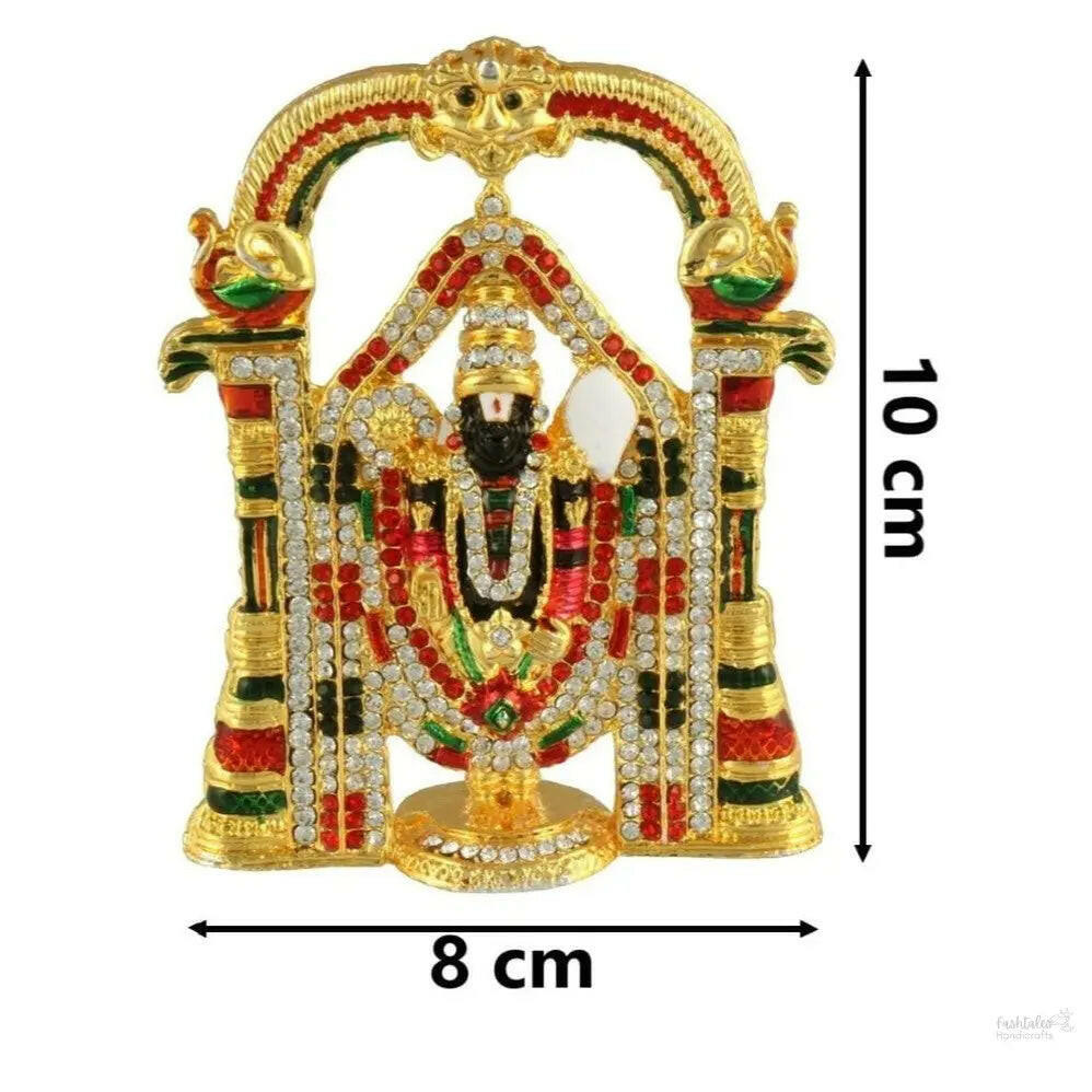 Fashtales Handicrafts Tirupati Balaji Idol Lord Venkateswara Idol (B-120) Color Metal Statue for Home Décor Car Dashboard Mandir Pooja Murti Temple Puja Office Table Showpiece