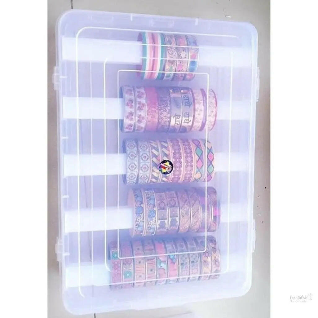 Transparent Stylish Multipurpose Plastic Bangle Box With 5 Detachable Rods For Women and Girls,Organizer Accessories Plastic Storage Box For Jewellery (Large)