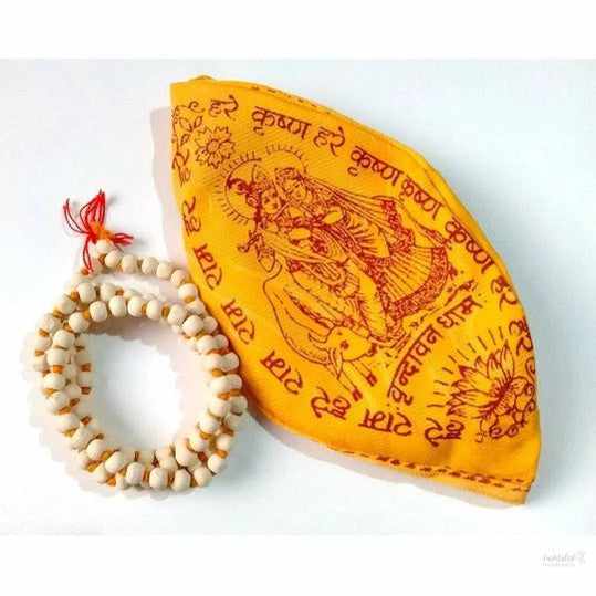 Tulsi Japa Mala Original 108 Beads Pure Tulsi Jap Mala for Mantra Jaap with Goumukhi Jaap Bag Iskcon Krishna Japa Mala(Pack of 1)