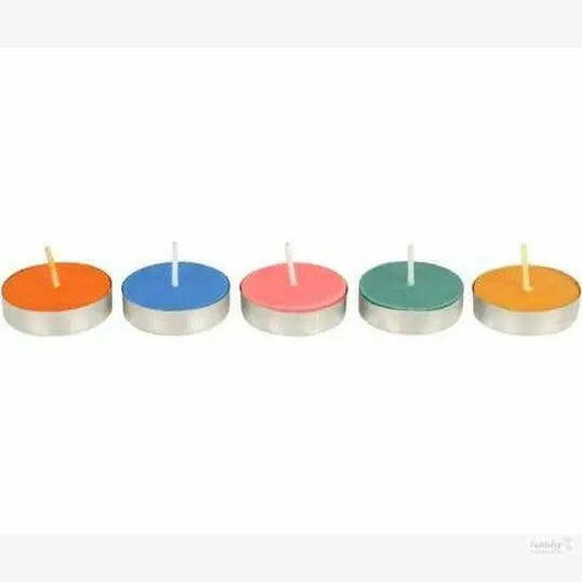 Wax Tealight Candles, Smokeless, No Residue (Multicoloured, Unscented)