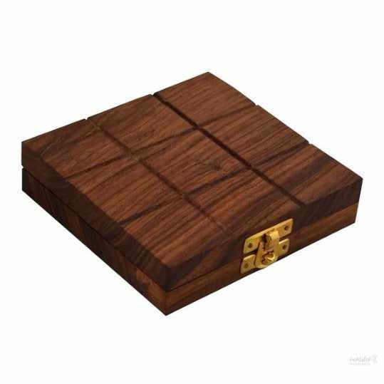 Wooden Tic Tac Toe and Solitaire Board Game