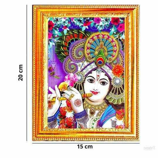 bal gopal photo frame God goddess Religious Framed Painting for Wall and Pooja/Hindu Bhagwan Devi Devta Photo Frame/God Poster for Puja