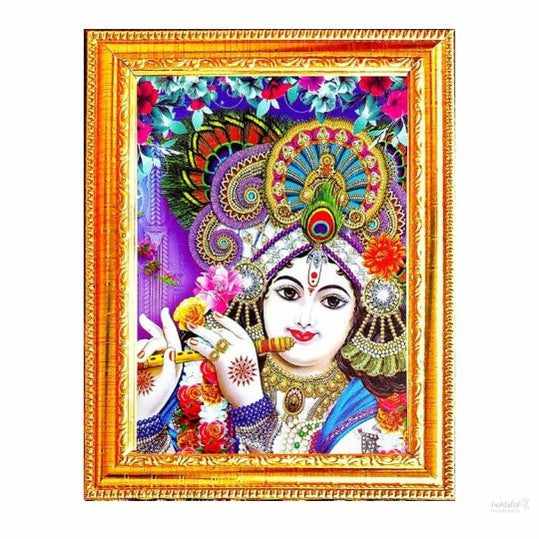 bal gopal photo frame God goddess Religious Framed Painting for Wall and Pooja/Hindu Bhagwan Devi Devta Photo Frame/God Poster for Puja