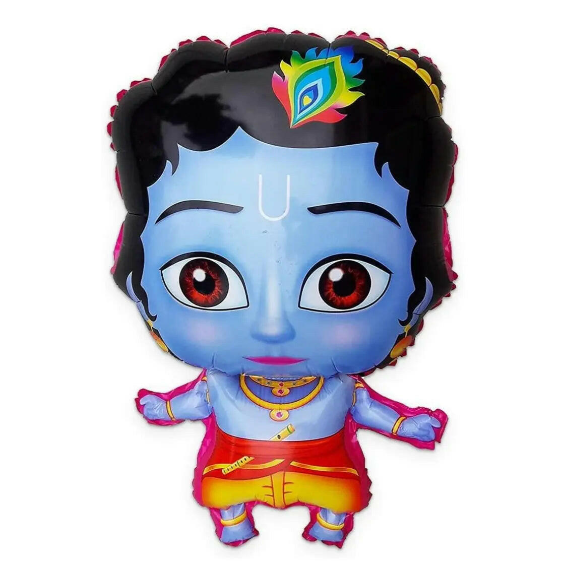 Fashtales Handicrafts krishna janmashtami decoration items set with shree krishna foil balloon, dark purple, metallic gold, chrome purple & blue balloons/pooja room decoration items/home décor kit-58 Items